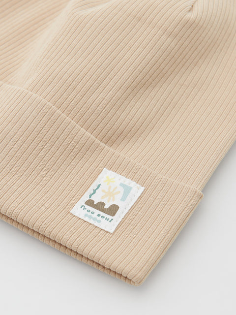 Reserved Baby Boy's Beige Beanie With Patch | Reserved In Lebanon