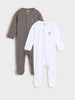 Sinsay Baby Boy's White & Gray 2 Pack Jumpsuit With Long Legs Overall | Sinsay In Lebanon