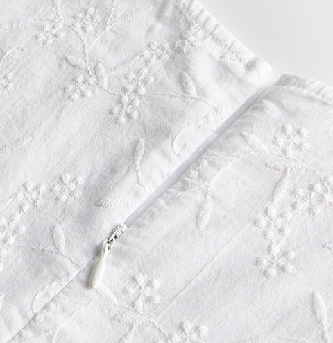 Reserved Girl's White Short Sleeve Floral Pattern Dress | Reserved In Lebanon