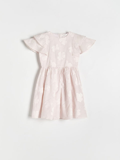 Reserved Girl's Light Pink Floral Ruffle Sleeve Dress |Reserved In Lebanon