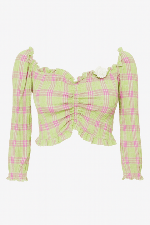Miss Selfridge Women's Multicolor Long-Sleeve Crop-Top ANF2729