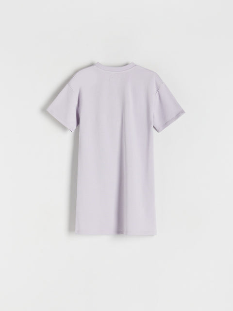 Light purple t-shirt on a white background