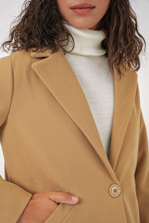 Big Dart Women's Tan Cashmere Coat  | Big Dart In Lebanon