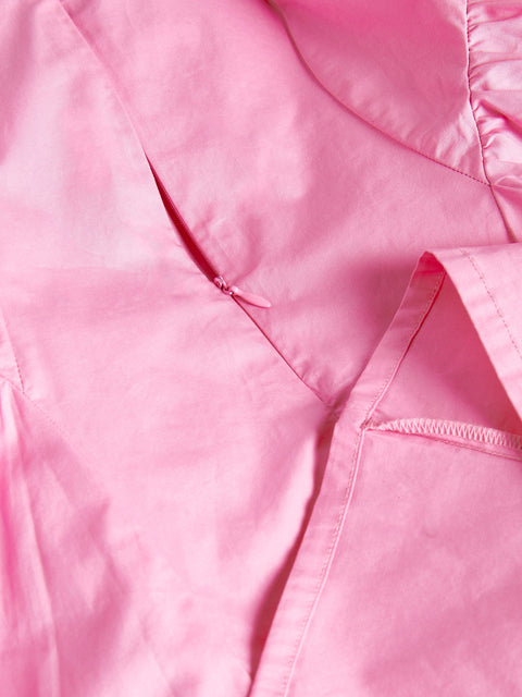 Reserved Girl's Pink Cotton Dress With Puff Sleeves | Reserved In Lebanon