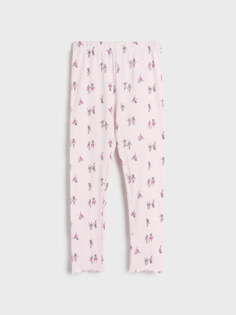 Sinsay Girl's Light Pink Cat Printed Leggings | Sinsay In Lebanon