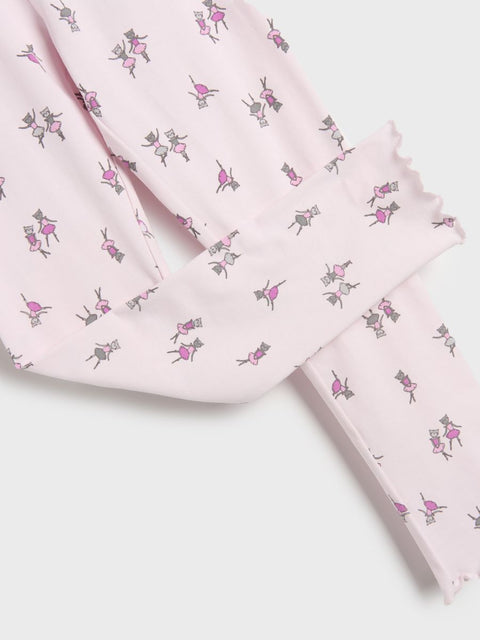 Sinsay Girl's Light Pink Cat Printed Leggings | Sinsay In Lebanon