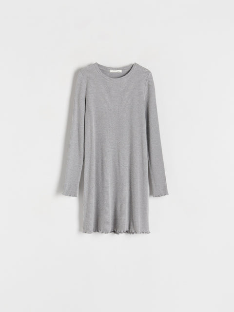 Reserved Girl's Grey Rib Knit Jersey Dress | Reserved In Lebanon