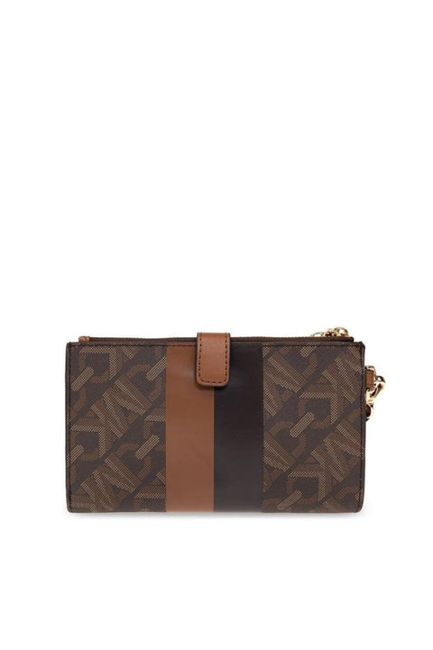 Michael Kors Women's Dark Brown Leather MK Printed Wallet | Michael Kors In Lebanon