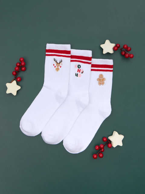 Sinsay Women's White Christmas 3 Pack Socks | Sinsay In Lebanon