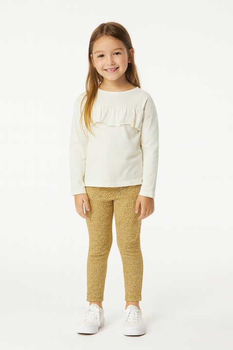 POMPdeLUX Girl's Camel Printed Trousers | POMPdeLUX in Lebanon