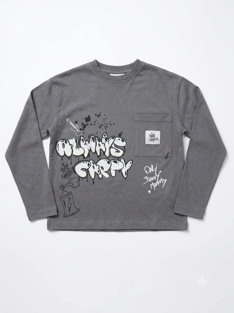 Zara Boy's Grey Printed Blouse | Zara In Lebanon