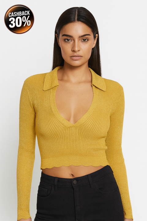 ASYOU Women's Gold Blouse ANF1226