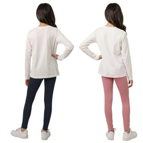 Tuff Athletics Girl's Navy, Pink 2-Pack Fleece Leggings |Tuff Athletics In Lebanon