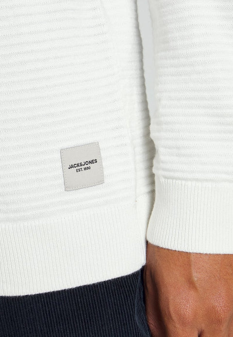 Jack & Jones Men's White Crew Neck Sweater | Jack & Jones In Lebanon