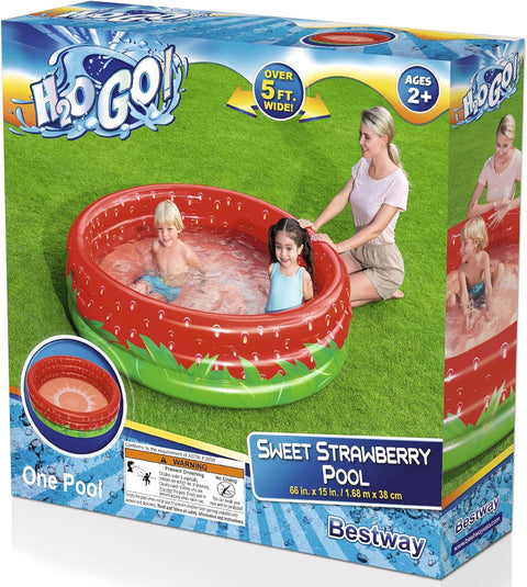 Bestway Sweet Strawberry Pool 66" x H15 Inflatable 3-Ring Play Pool|Bestway In Lebanon