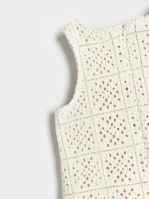 Reserved Girl's Off White Openwork Dress | Reserved In Lebanon