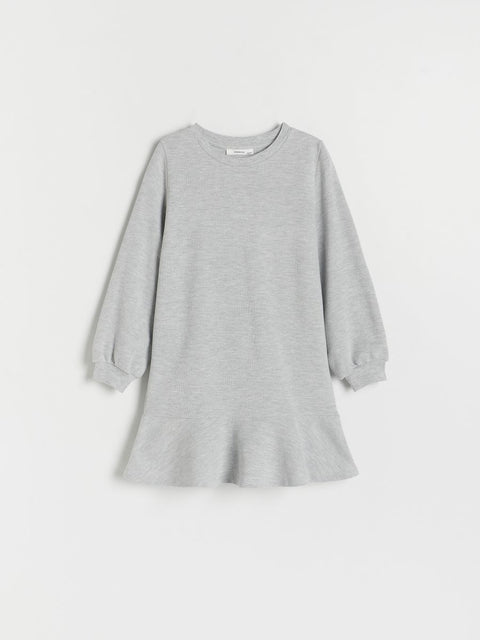 Reserved Girl's Gray Long Sleeve Ruffle Dress |Reserved In Lebanon