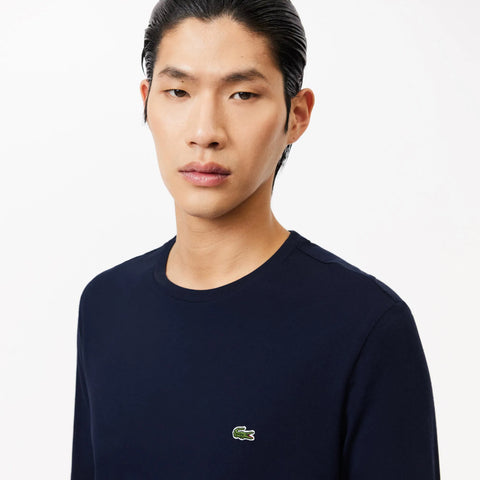 Lacoste Men's Navy Long Sleeved Cotton Pima T-shirt | Lacoste In Lebanon
