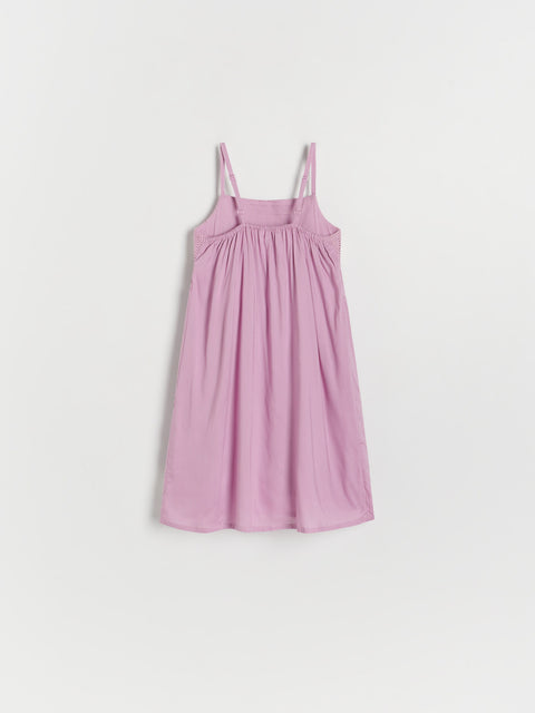 Reserved Girl's Light Purple Sleeveless Muslin Mini Dress  | Reserved In Lebanon