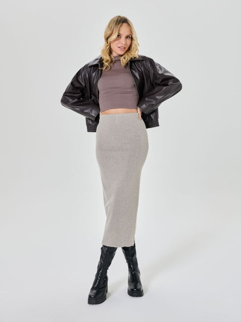 Sinsay Women's Brown Long Sleeve Crop Top | Sinsay In Lebanon