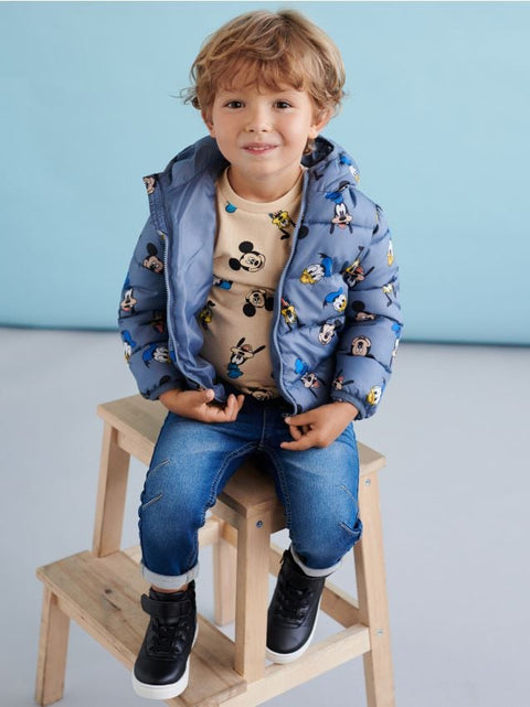 Sinsay Baby Boy's Light Navy Mini Mouse Printed Puffer Hooded Jacket |Sinsay In Lebanon