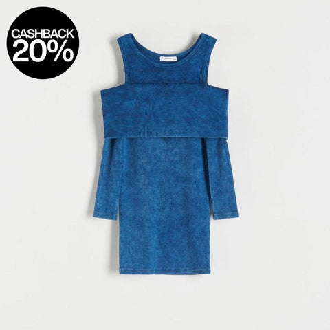 Reserved Girl's Blue Wash Effect Dress | Reserved In Lebanon
