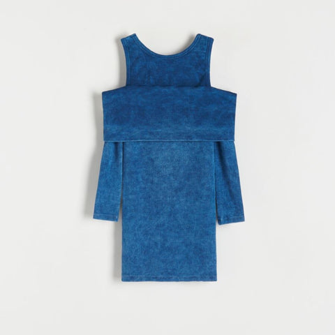 Reserved Girl's Blue Wash Effect Dress | Reserved In Lebanon
