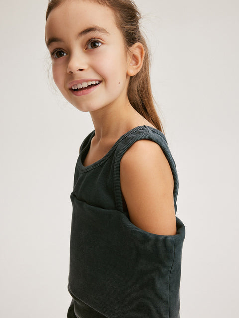 Reserved Girl's Dark Grey Dress With A Washed-out Effect | Reserved In Lebanon