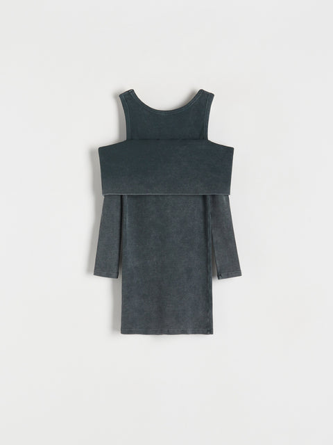 Reserved Girl's Dark Grey Dress With A Washed-out Effect | Reserved In Lebanon