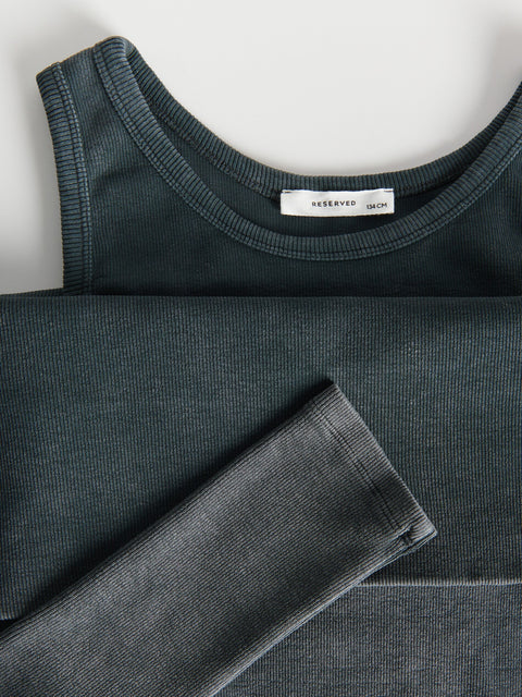 Reserved Girl's Dark Grey Dress With A Washed-out Effect | Reserved In Lebanon
