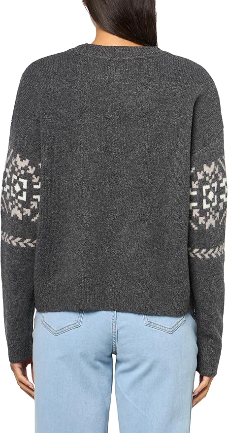 Lucky Brand Women's Grey Fair Isle Crew Neck Sweater | Lucky Brand In Lebanon