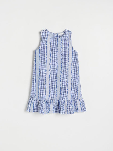 Reserved Girl's White & Blue Sleeveless Dress |Reserved In Lebanon