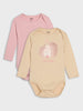 Sinsay Baby Girl Bodysuit Beige-Dusty Rose AYA
