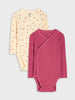 Sinsay baby girl plum/beige 2-pack bodysuits AYA