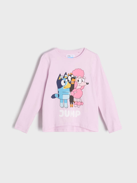 Sinsay Girl's Light Purple Bluey Print Long Sleeve Blouse | Sinsay In Lebanon