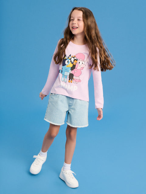 Sinsay Girl's Light Purple Bluey Print Long Sleeve Blouse | Sinsay In Lebanon