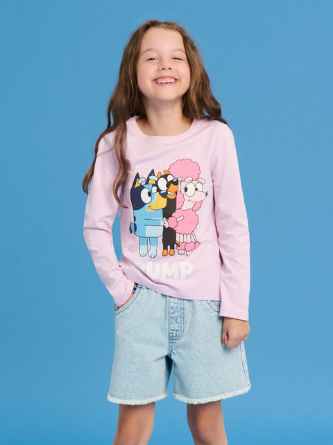 Sinsay Girl's Light Purple Bluey Print Long Sleeve Blouse | Sinsay In Lebanon