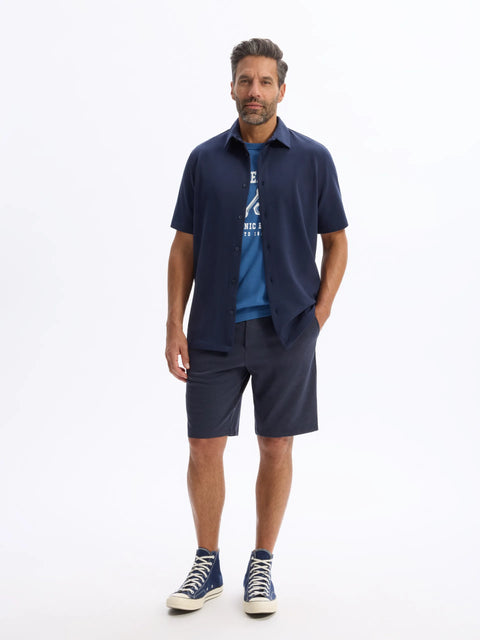 Celio Men's Navy Blue Printed Boxy Fit Cotton T-Shirt | Celio In Lebanon