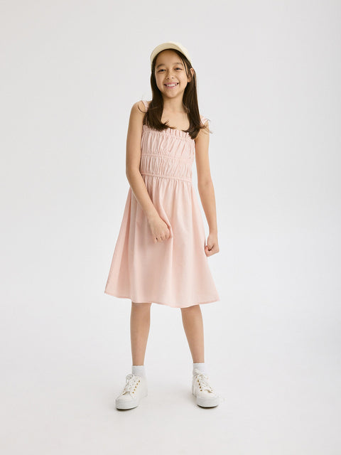 Reserved Girl's Pink Cotton Sleeveless Dress | Reserved In Lebanon