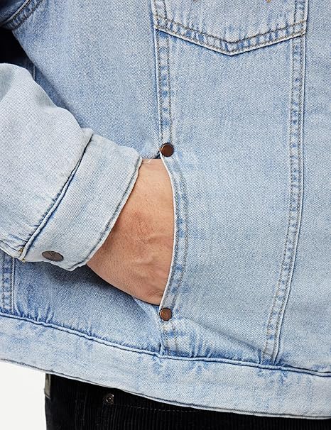 Wrangler Men's Blue Denim Puffer Jacket | Wrangler In Lebanon