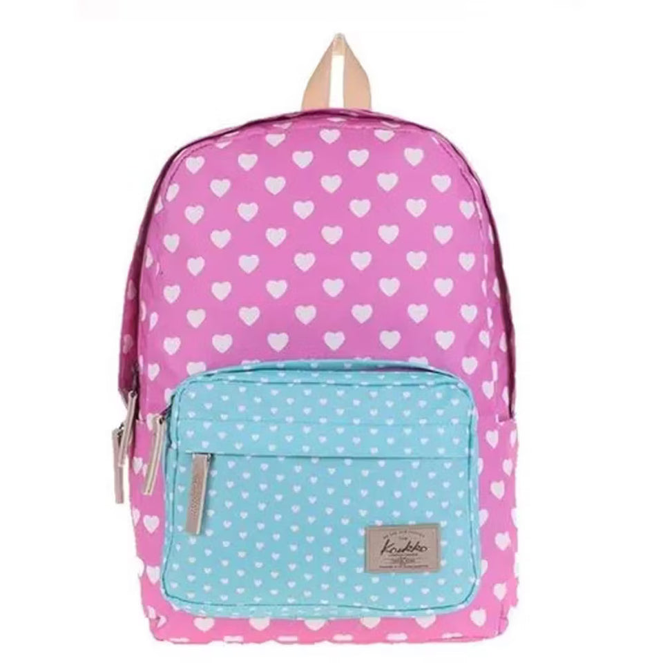 Kaukko Colorful 3 Color Hearts Backpack K1487
