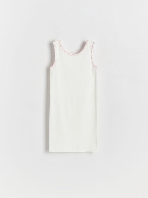 White tank top on a light gray background