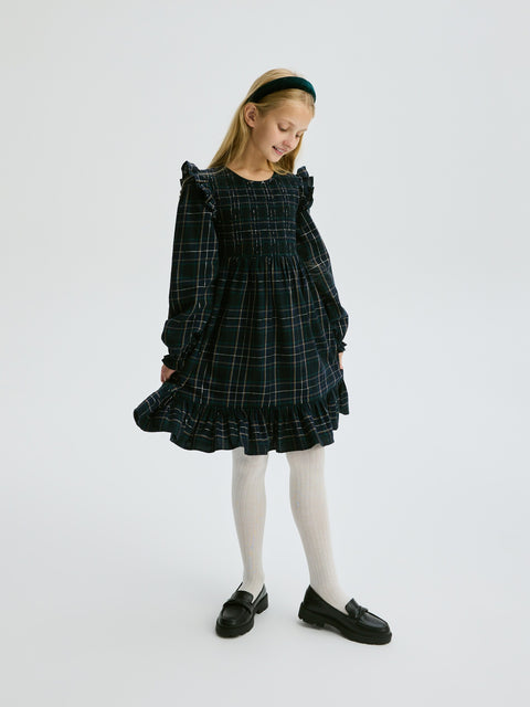 Reserved Girl's Navy Checked Dress | Reserved In Lebanon