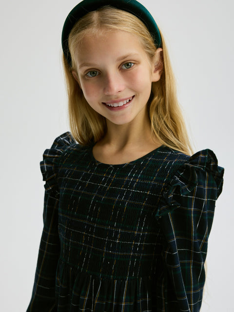 Reserved Girl's Navy Checked Dress | Reserved In Lebanon
