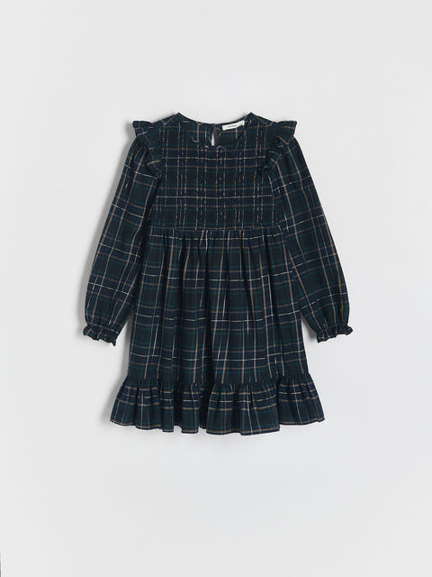 Reserved Girl's Navy Checked Dress | Reserved In Lebanon