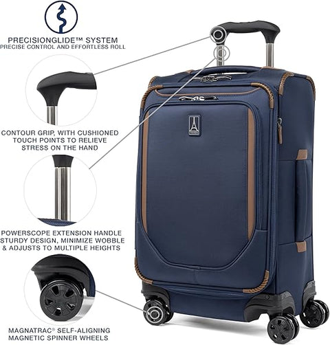 Travelpro Navy Crew Classic Lightweight Softside Expandable Carry on Luggage Bag 22 in x 14 in x 9 in | Travelpro In Lebanon