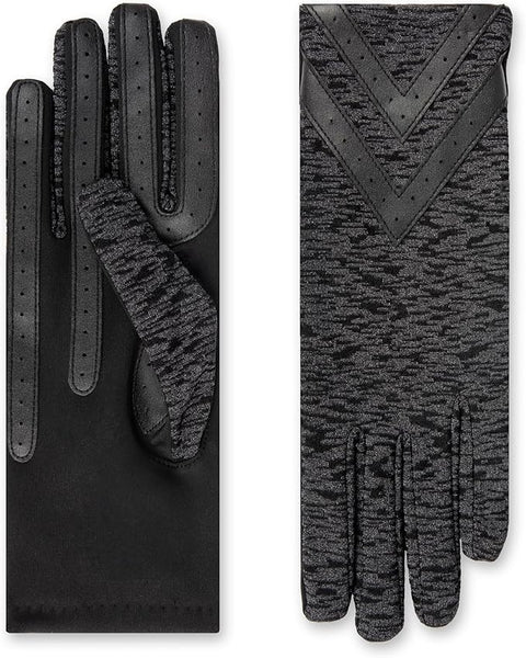 Isotoner Signature Women's Black  Spandex Shortie with Chevron Detail Gloves  | Isotoner Signature  in Lebanon