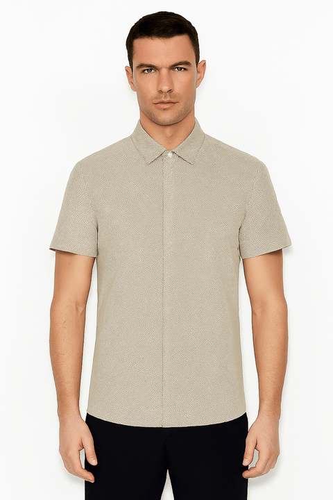 Armani Exchange Men's Off White Slim Shirt | Armani Exchange In Lebanon