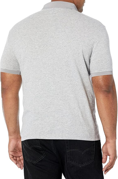 Armani Exchange Men's Gray Milano/New York Logo Polo T-Shirt | Armani Exchange In Lebanon