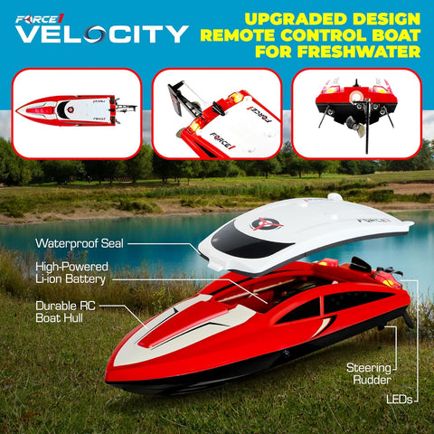 Force1 Velocity Red Fast RC Boat- Remote Control Boats Toy |Force1 In Lebanon